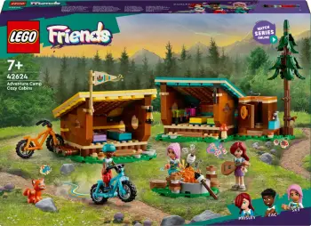Set ndërtimi LEGO Friends 42624 Adventure Camp Cozy Cabins, kamping, 7+, shumëngjyrësh