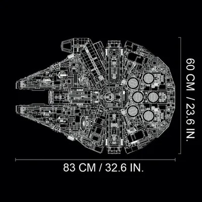 Blloqe ndërtimi Lego Star Wars: Millennium Falcon, 7541 elemente - 7