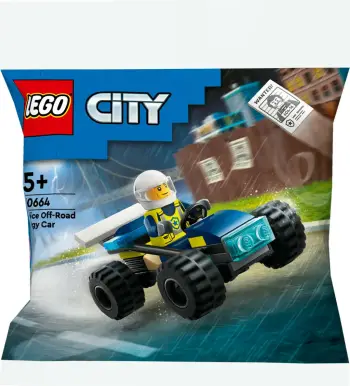 Set lodër LEGO City Police All Terrain Buggy 30664, 35 copa, makinë policie