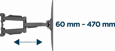 Mbajtëse muri për TV Gembird WM-58ST-01, 32"-58", e zezë - 11