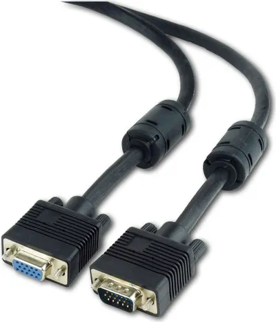 Kabllo zgjatëse Gembird CABLEXPERT, VGA 15M/15F, e mbrojtur, 3m, e zezë - 1