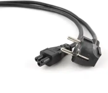Kabllo energjie Gembird Cloverleaf IEC 320 C5, 1m, e zezë