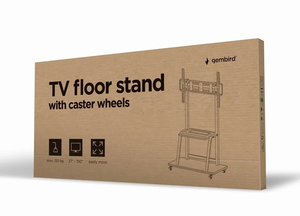 Mbajtëse për TV Gembird TVS-100F-01, 37"-100", e zezë - 7