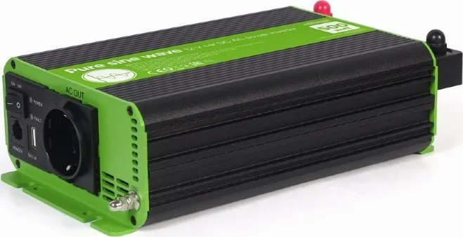 Konvertues Gembird 12V/ 230V, 500W/ 1000W, i gjelbër/ i zi - 4