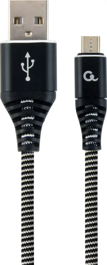 Kabllo Gembird USB A - microUSB (CC-USB2B-AMmBM-1M-BW), 1m, e zezë