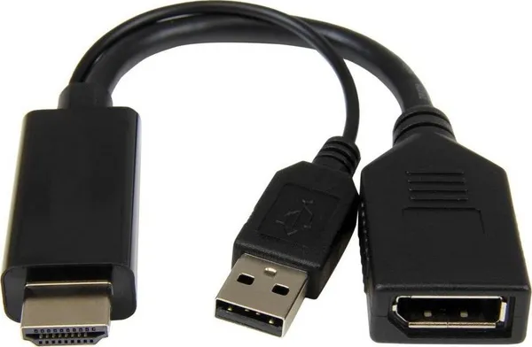 Përshtatës AV Gembird HDMI - DisplayPort + USB-A, i zi - 1