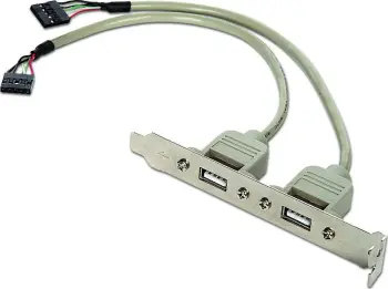 Kartë zgjerimi Gembird Dual USB-A, 0.15m, e hirtë
