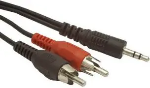Kabllo zëri Gembird Jack 3.5mm në RCA (Cinch) x 2, 2.5m, e zezë