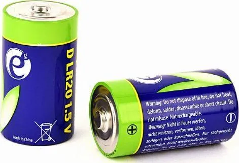 Bateri Gembird D / R20, 2 copë, 1.5V, alkaline, të zeza - 1