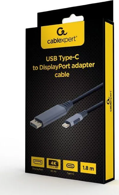 Kabllo Gembird USB-C - DisplayPort, 1.8m, e hirtë - 3
