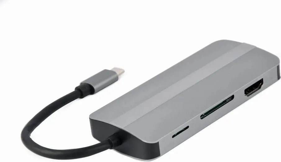 Docking Station Gembird USB-C, i hirtë - 1