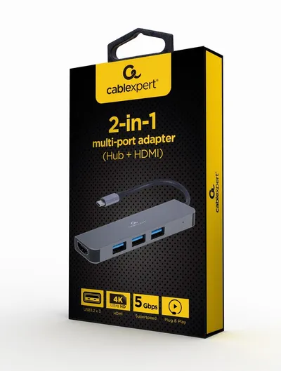 Përshtatës Gembird A-CM-COMBO2-01 USB Type-C 2-in-1 - 1