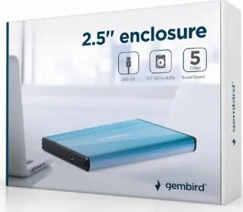 Kuti e jashtme për disqe Gembird EE2-U3S-3-B, USB 3.0, 2.5", SATA, e zezë