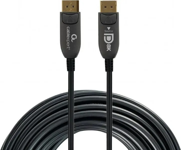 Kabllo Gembird DisplayPort PREM CC-DP8K-AOC-10M, 10M, AOC, e zezë - 1