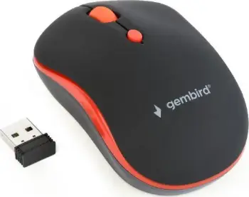 Maus Gembird MUSW-4B-03-R, wireless, USB, i zi dhe i kuq