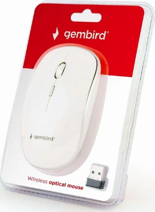 Maus Gembird MUSW-4B-01-W, wireless, USB, i bardhë - 3