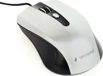 Maus Gembird MUS-4B-01-BS, me kabllo, USB, i bardhë dhe i zi