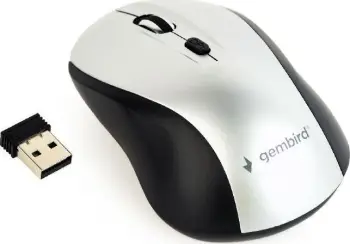 Maus Gembird MUSW-4B-02-BS, wireless, USB, i bardhë dhe i zi