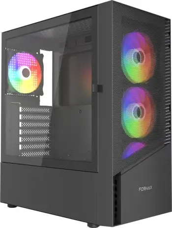 Kutia kompjuterike Gembird Fornax 4300, MIDI Tower ATX, ARGB, e zezë