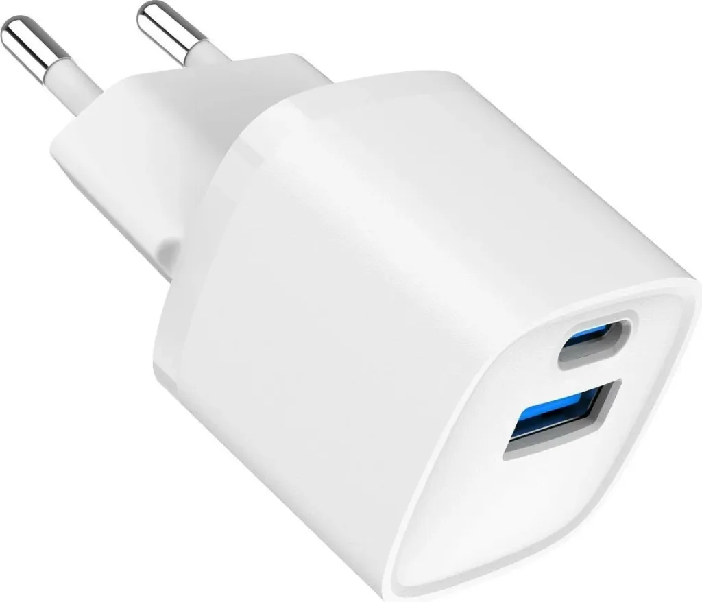 Adapter karikimi Gembird Power, 20W, USB A, USB C, i bardhë - 2