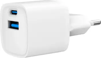 Adapter karikimi Gembird Power, 20W, USB A, USB C, i bardhë