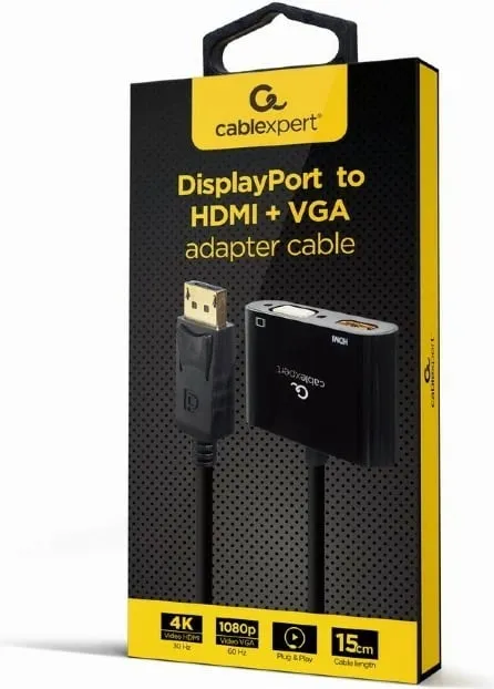 Përshatës Gembird DisplayPort - HDMI/VGA, i zi - 2