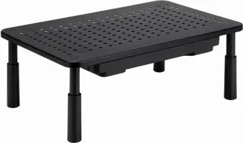 Ngritës monitori Gembird Adjustable Monitor Stand With Drawer, lartësi e rregullueshme, me sirtar, i zi