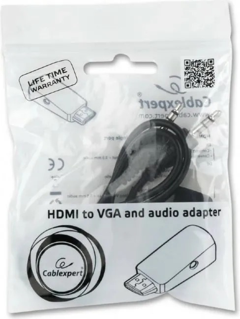Përshtatës Gembird CABLEXPERT, HDMI në VGA + Audio, M/F, i zi - 2