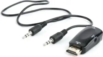 Përshtatës Gembird CABLEXPERT, HDMI në VGA + Audio, M/F, i zi