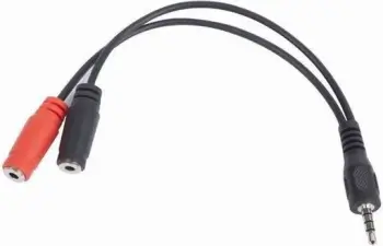 Kabllo Gembird CABLEXPERT jack 3,5mm në 2x3,5mm M/F, 20cm, e zezë