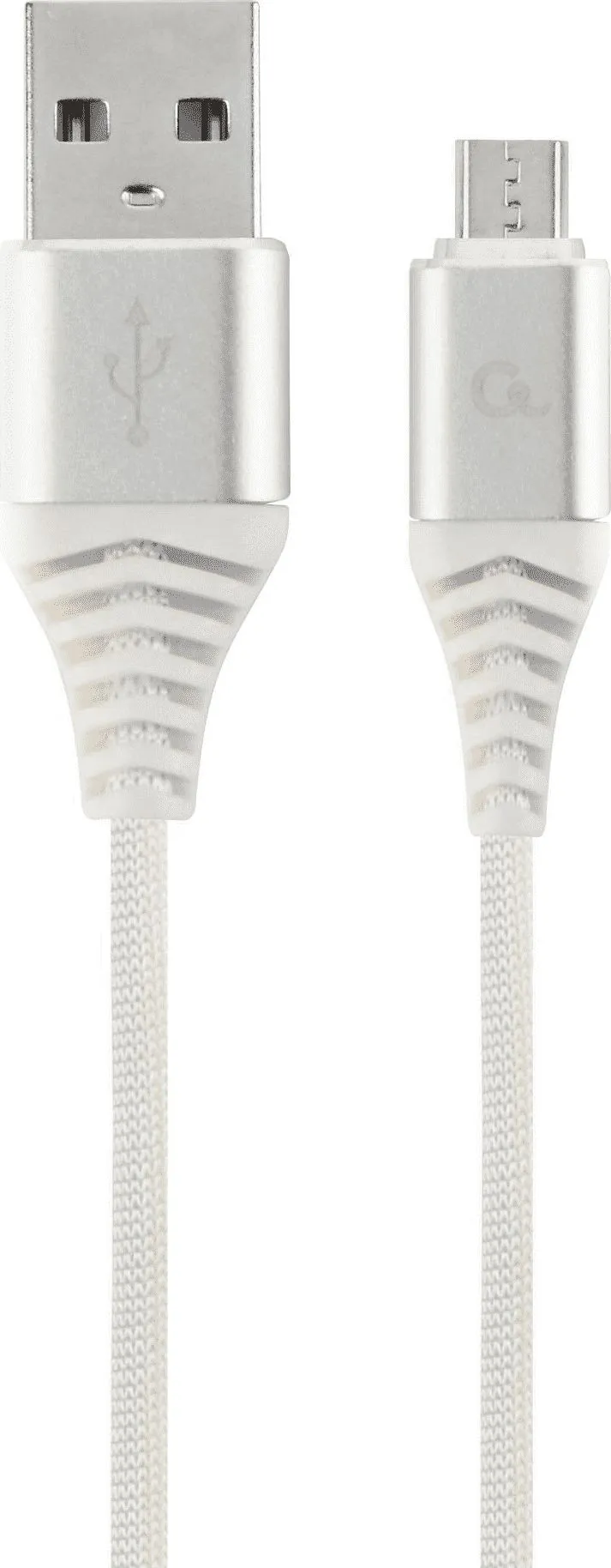Kabllo Gembird CABLEXPERT, USB-A në Micro USB, M / M, PREMIUM QUALITY, e thurur, 1m, e bardhë / argjendtë - 1