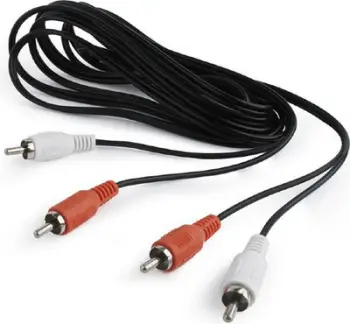 Kabllo audio stereo Gembird CCA-2R2R-6, 1.8 m, RCA mashkull-mashkull, kuqe/bardhë