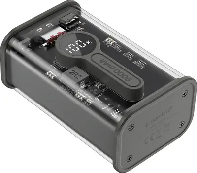 Powerbank Gembird Transparent, 9000mAh, 2x USB, i zi - 3