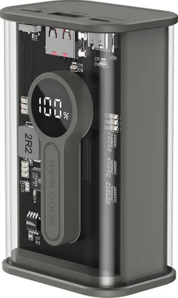 Powerbank Gembird Transparent, 9000mAh, 2x USB, i zi