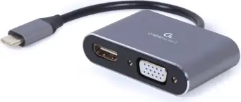 Adapter Gembird, USB në HDMI + VGA, gri