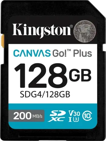 Kartë memorie Kingston Canvas Go Plus SD, 128GB, e zezë