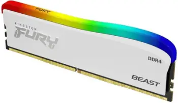Memorie RAM Kingston Fury Beast RGB, DDR4, 16GB, 3200 MHz, CL16, e bardhë