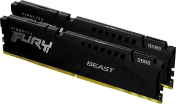 Memorie Kingston Fury Beast Black, DDR5, 32GB, 5600MT/s, e zezë