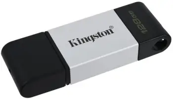 USB Kingston DataTraveler 80 - 128GB, i zi / argjendtë