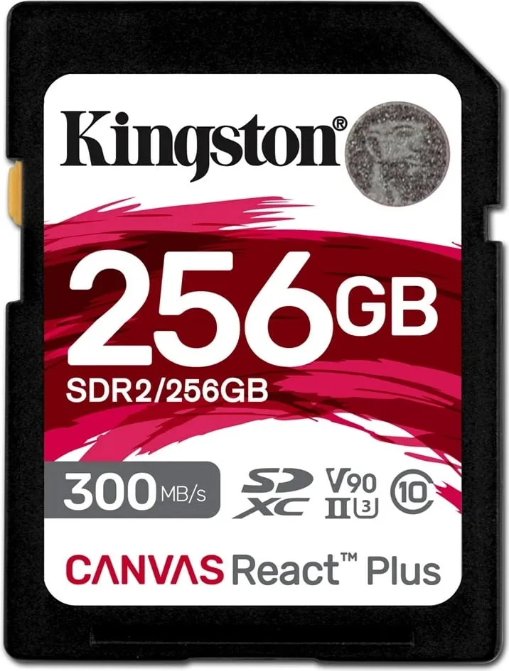 Kartë memorie Kingston Canvas React Plus, 256GB, UHS-II SDXC, e zezë - 1