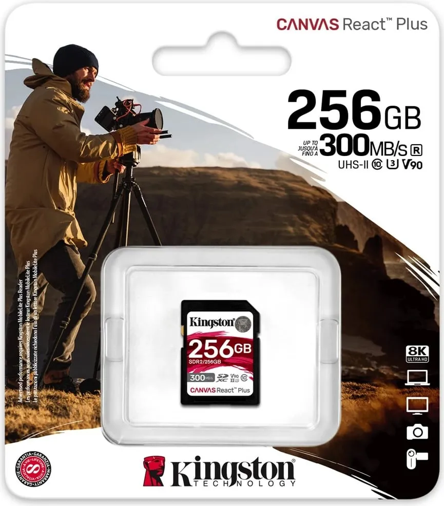 Kartë memorie Kingston Canvas React Plus, 256GB, UHS-II SDXC, e zezë - 3