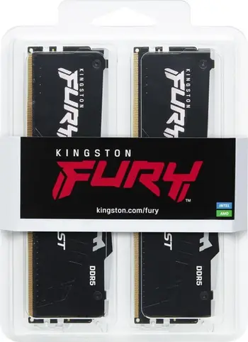 Memorie RAM Kingston Fury Beast RGB, 16GB, DDR5, 6400MT/s, e bardhë