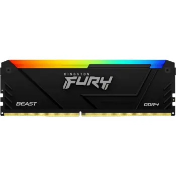 Memorie RAM Kingston Fury Beast, 16GB, DDR4, 3600 MT/s, CL18, RGB, e zezë