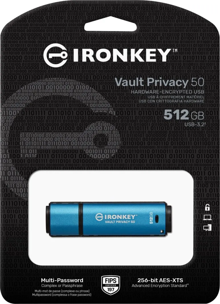 Flash drive Kingston IronKey Vault Privacy 50, 512 GB - 6