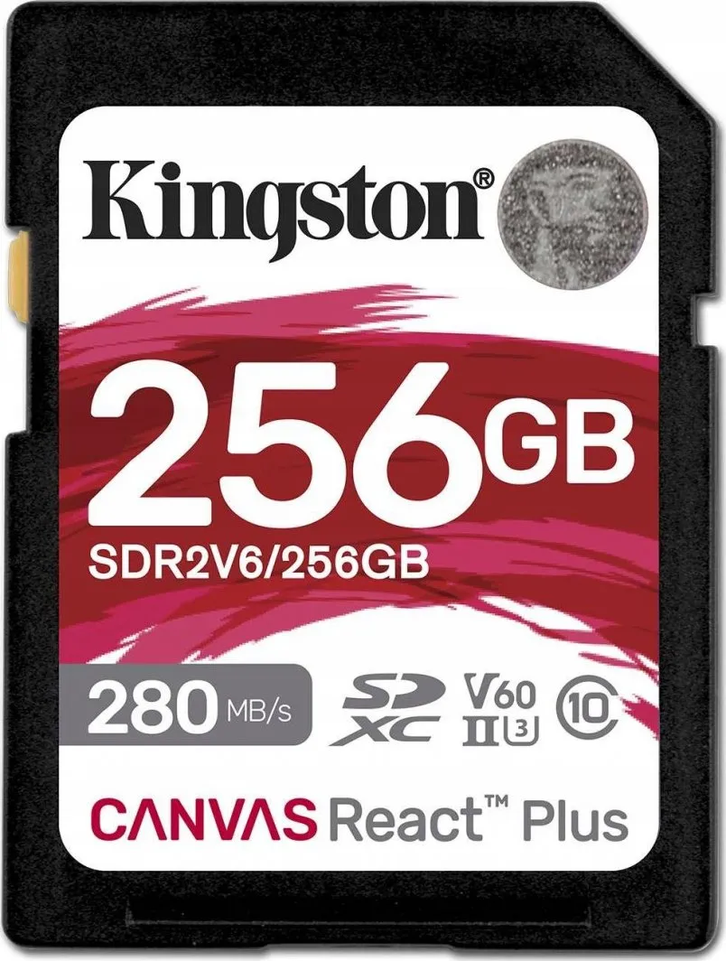 Kartë memorie SD Kingston Canvas React Plus SDXC, 256 GB, Class 10 UHS-II/U3 V60 - 1