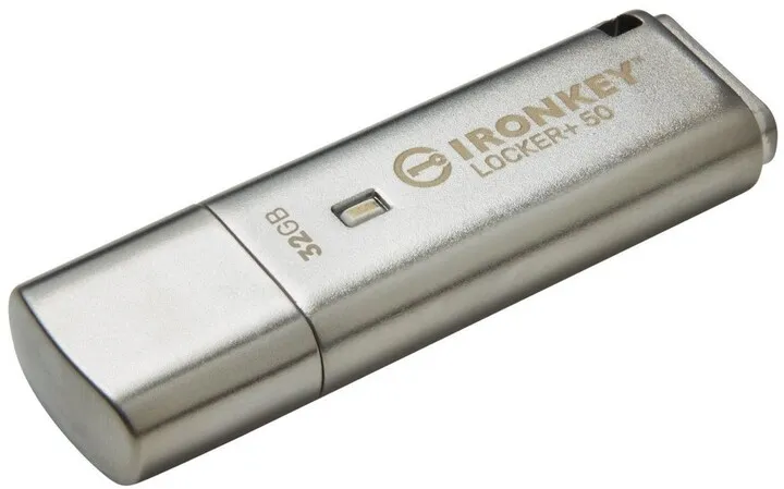 USB Pendrive Kingston IronKey Locker+ 50, 32GB, i hirtë - 1