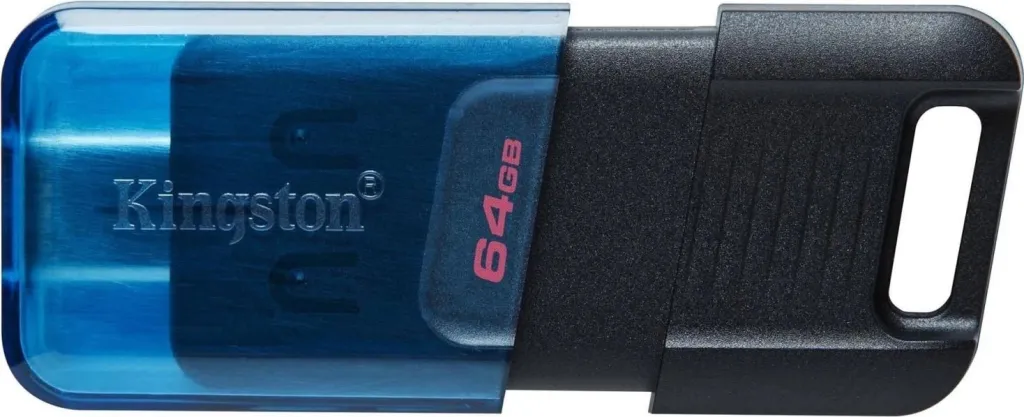 USB Pendrive DT80M, 64 GB, i kaltër/ i zi - 1