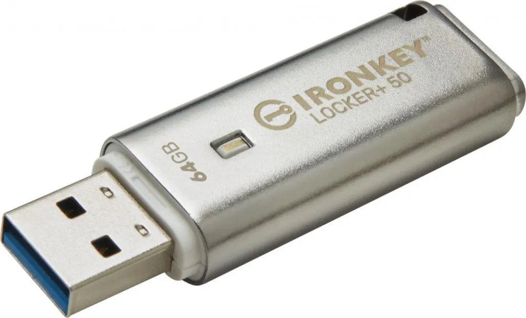 USB Pendrive Kingston IronKey Locker+ 50, 64 GB, i argjendtë - 4