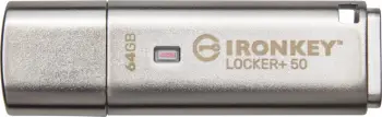 USB Pendrive Kingston IronKey Locker+ 50, 64 GB, i argjendtë