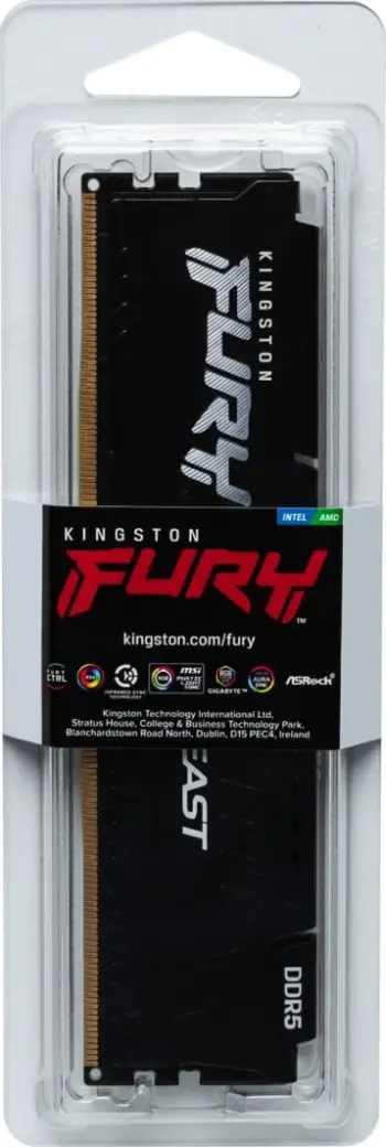 Memorie Kingston Fury Beast, DDR5, 16 GB, 6400 MHz, CL32, KF564C32BBE-16